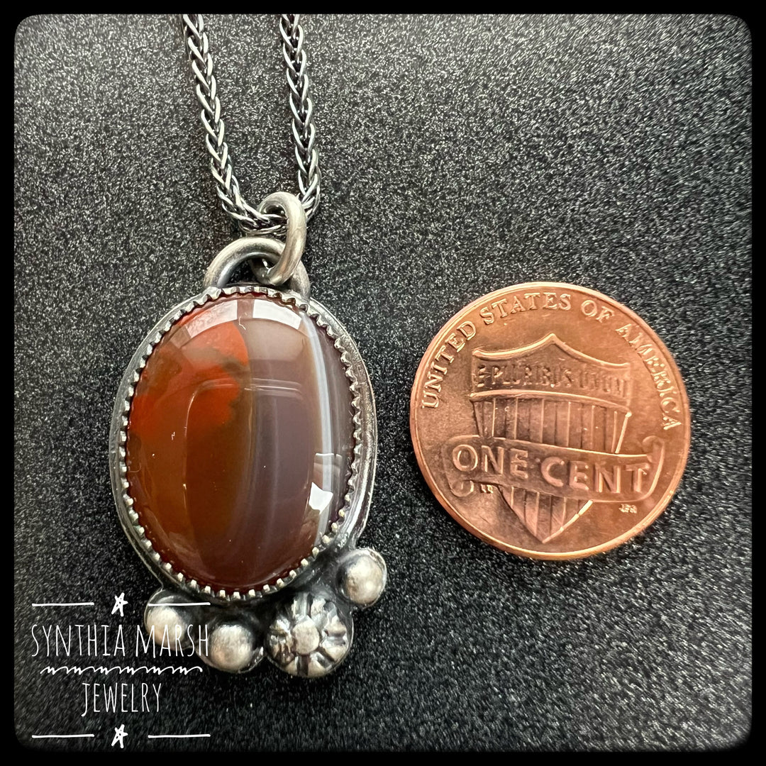 Lake Superior Agate Pendant Necklace #11 Sterling ~ Michigan Made ~ Upper Peninsula