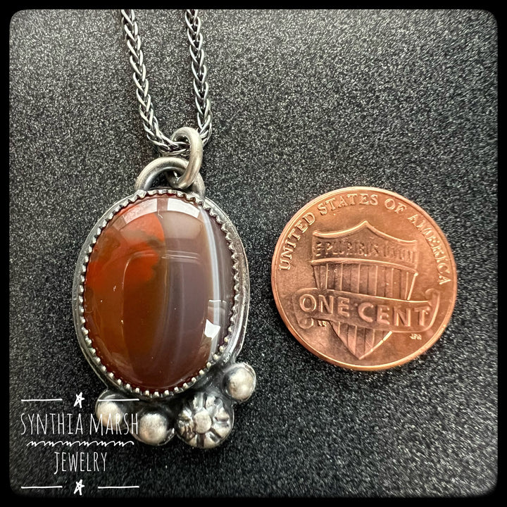 Lake Superior Agate Pendant Necklace #11 Sterling ~ Michigan Made ~ Upper Peninsula