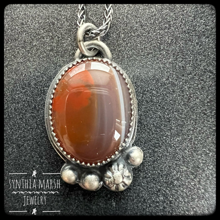 Lake Superior Agate Pendant Necklace #11 Sterling ~ Michigan Made ~ Upper Peninsula