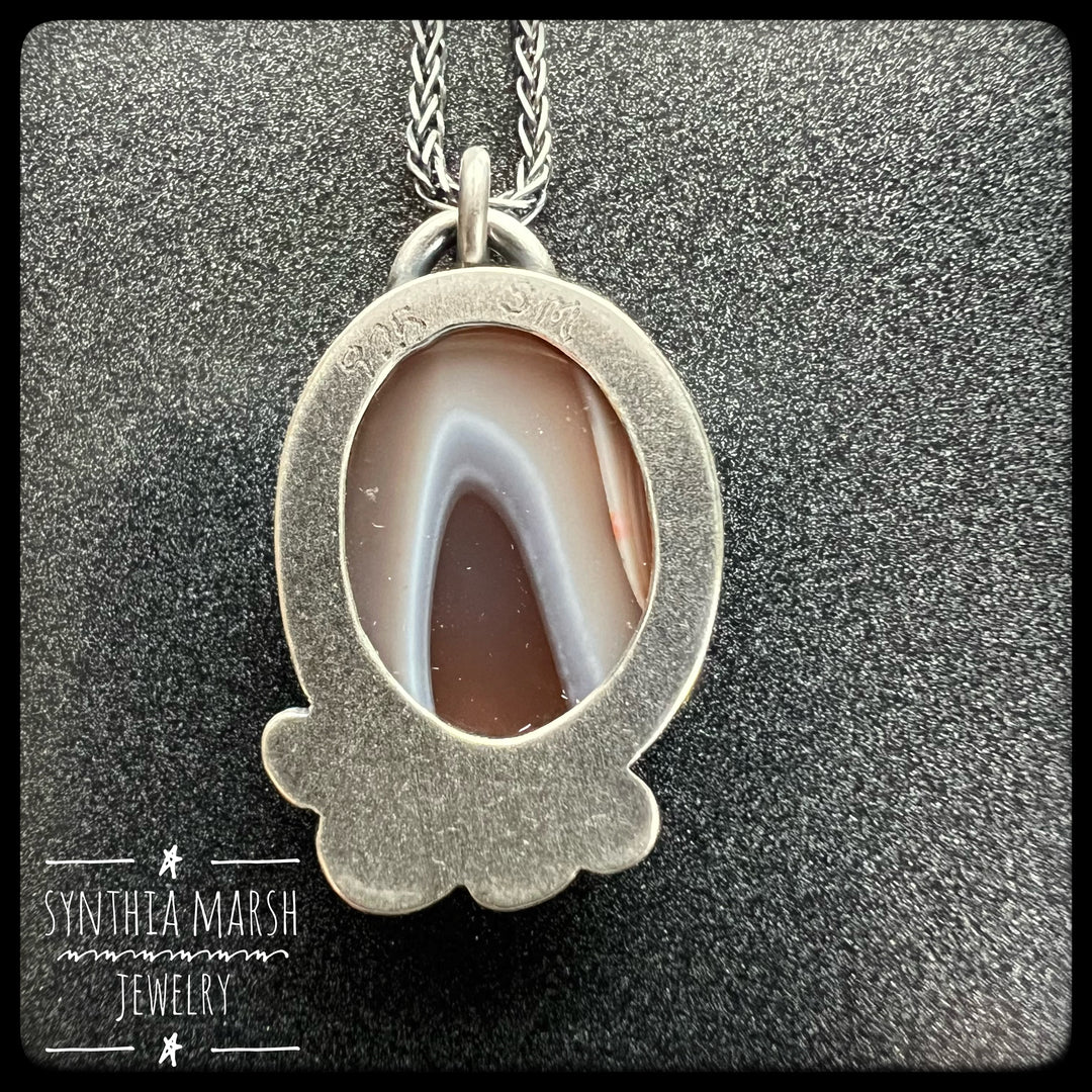 Lake Superior Agate Pendant Necklace #11 Sterling ~ Michigan Made ~ Upper Peninsula