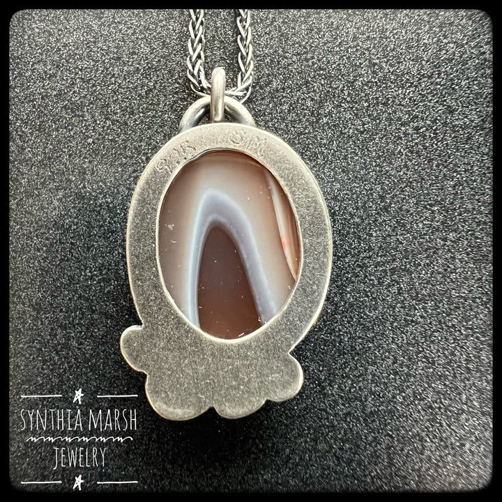Lake Superior Agate Pendant Necklace #11 Sterling ~ Michigan Made ~ Upper Peninsula