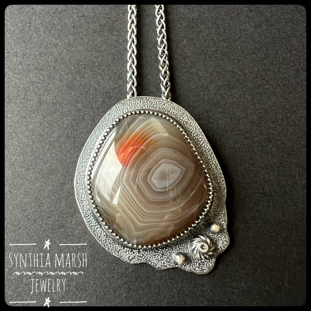Lake Superior Agate Pendant Sterling Silver