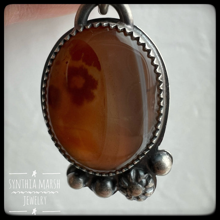 Lake Superior Agate Pendant Necklace #11 Sterling ~ Michigan Made ~ Upper Peninsula