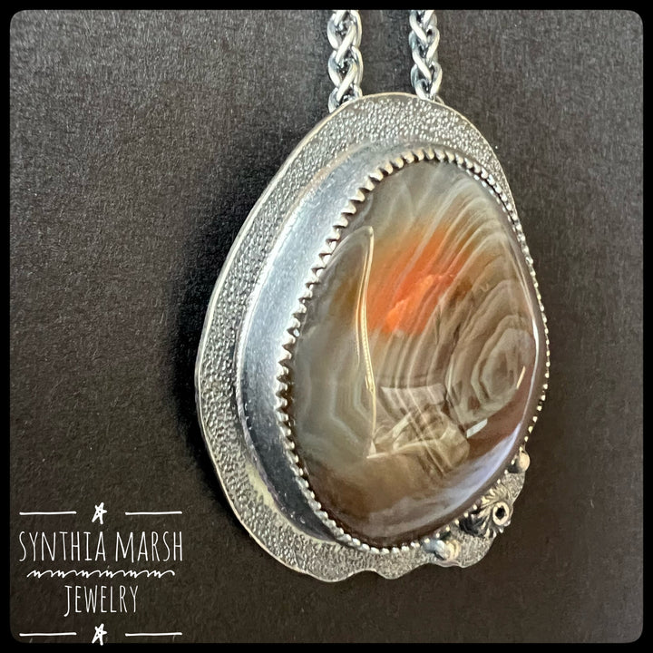 Lake Superior Agate Pendant Sterling Silver