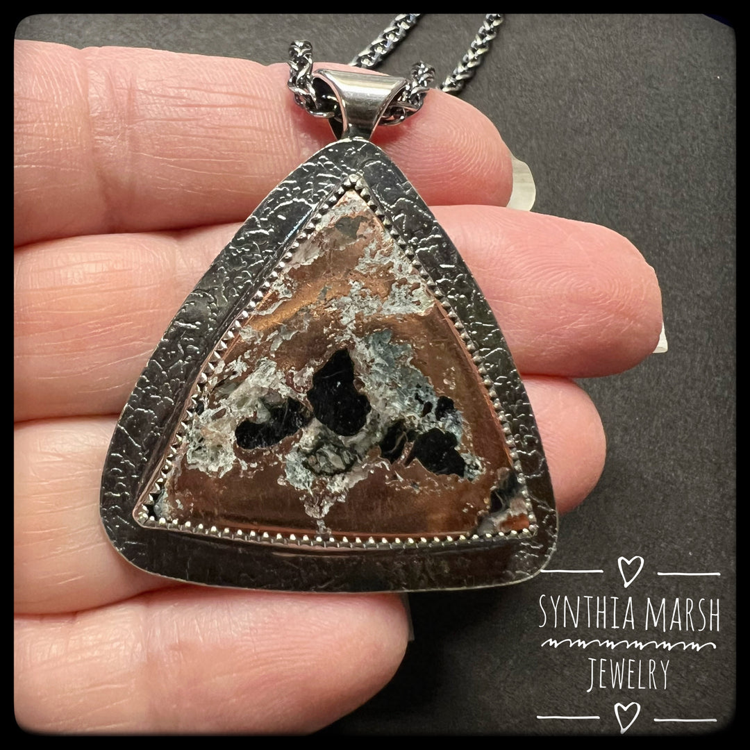 Delta-Shaped Keweenaw Copper Stone Necklace / Pendant from Michigan's Upper Peninsula