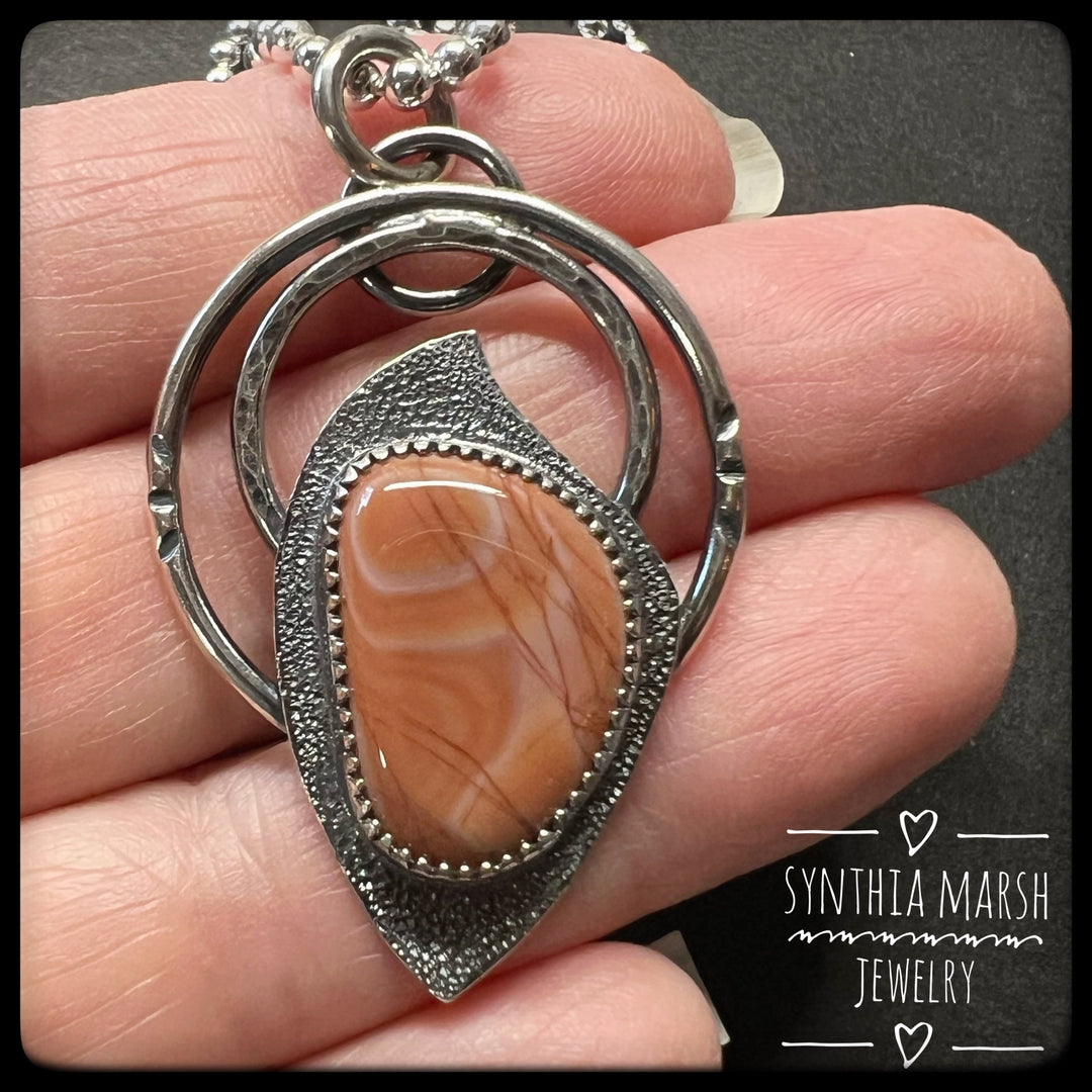 Keweenaw Paint Agate Pendant / Necklace ~ Sterling Silver ~ Made in Michigan's Upper Peninsula #2