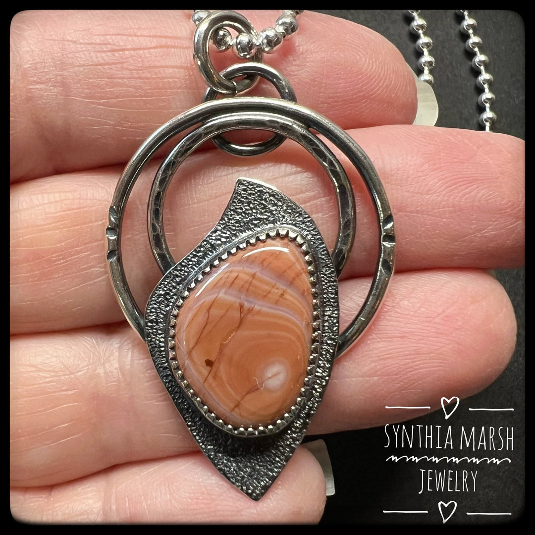Keweenaw Paint Agate Pendant / Necklace ~ Sterling Silver ~ Made in Michigan's Upper Peninsula #1