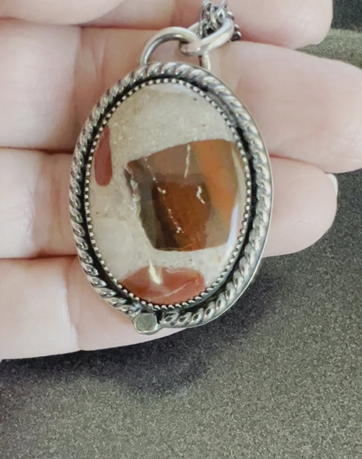 Michigan Puddingstone Pendant ~ Sterling Silver ~ Made in Michigan ~ Upper Peninsula