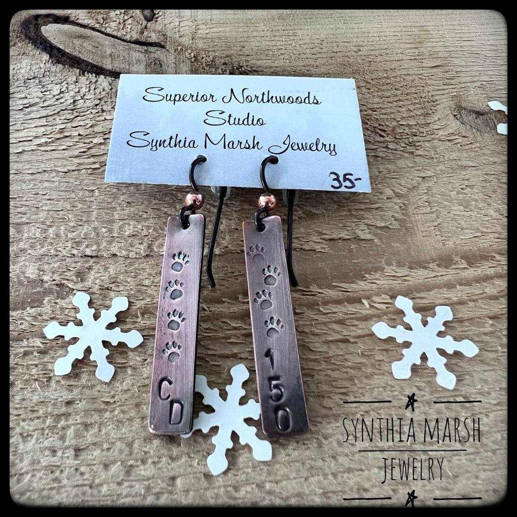 Copper Dog 150 Earrings-Synthia Marsh Jewelry