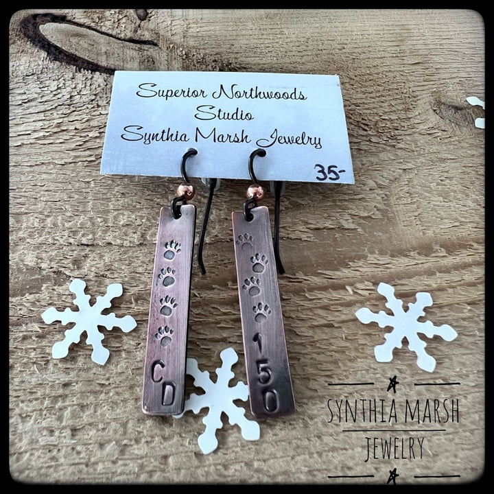 Copper Dog 150 Earrings-Synthia Marsh Jewelry