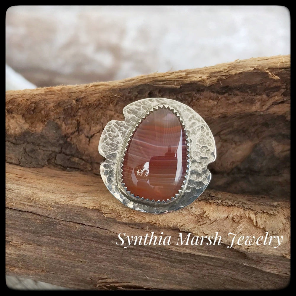 Lake Superior Agate Ring ~ Size 6.5-6.75-Synthia Marsh Jewelry