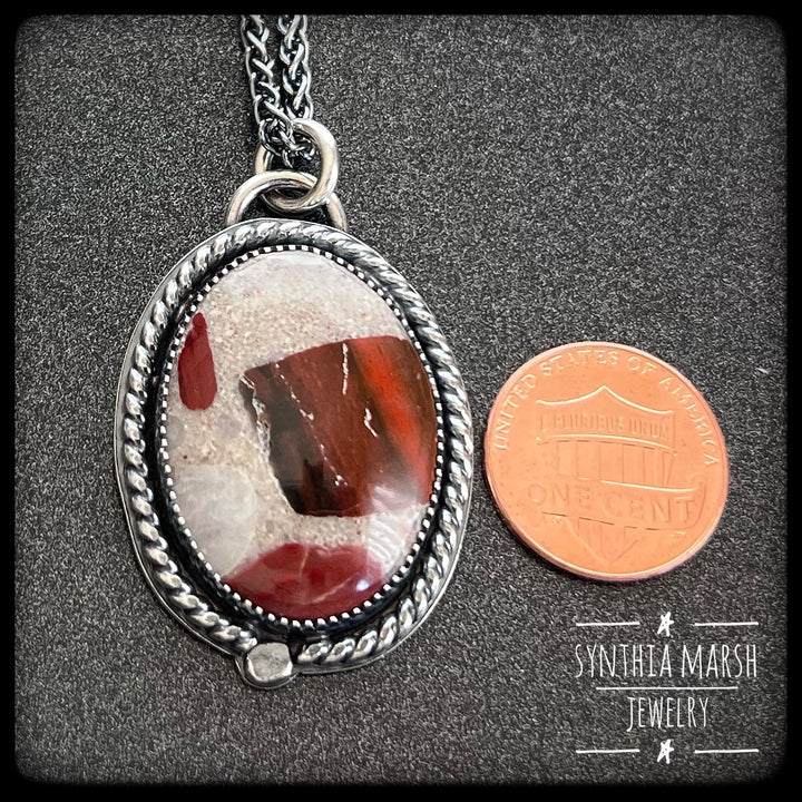 Michigan Puddingstone Pendant ~ Sterling Silver ~ Made in Michigan ~ Upper Peninsula