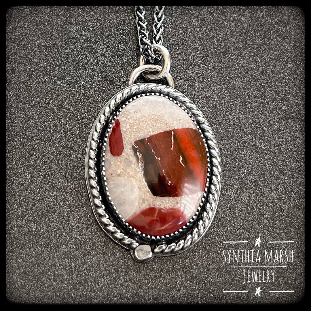 Michigan Puddingstone Pendant ~ Sterling Silver ~ Made in Michigan ~ Upper Peninsula
