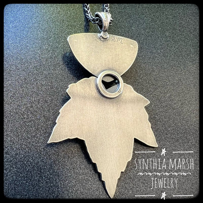 Sterling and Garnet Thimbleberry Pendant #2 ~ Made in Michigan's Upper Peninsula