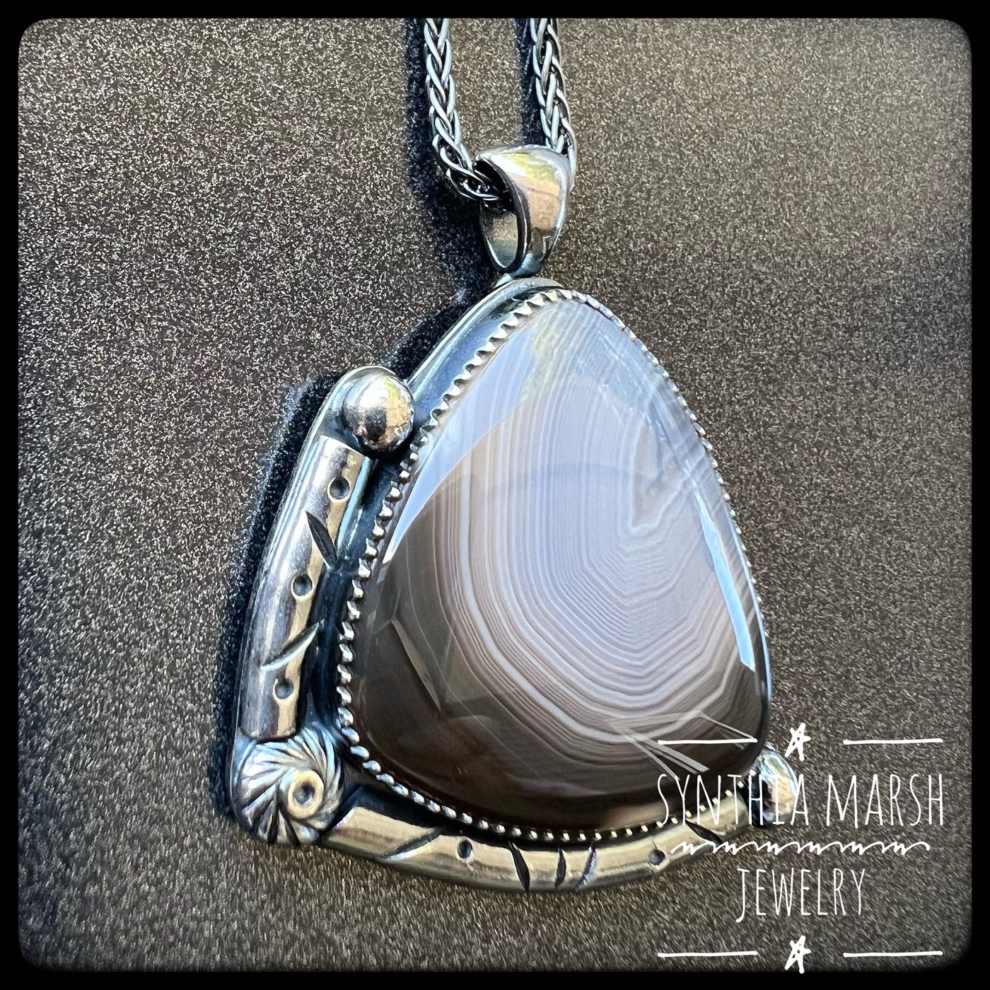 Lake Superior Agate Pendant Sterling Silver