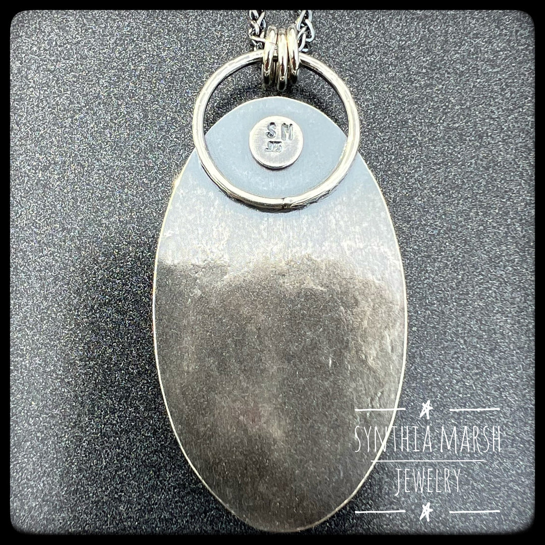 Pietersite and Sapphire Pendant "Eagle Harbor" Made in Michigan's Upper Peninsula