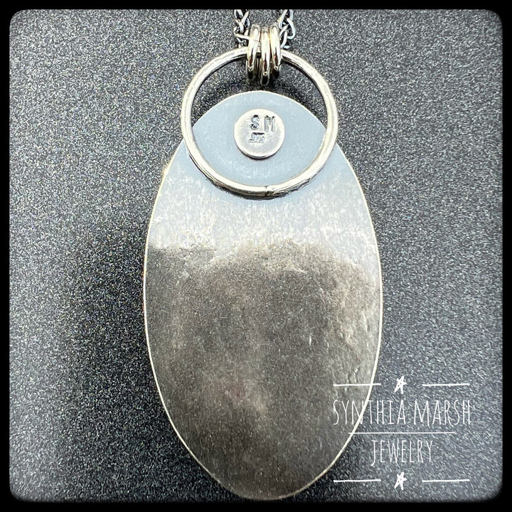 Pietersite and Sapphire Pendant "Eagle Harbor" Made in Michigan's Upper Peninsula