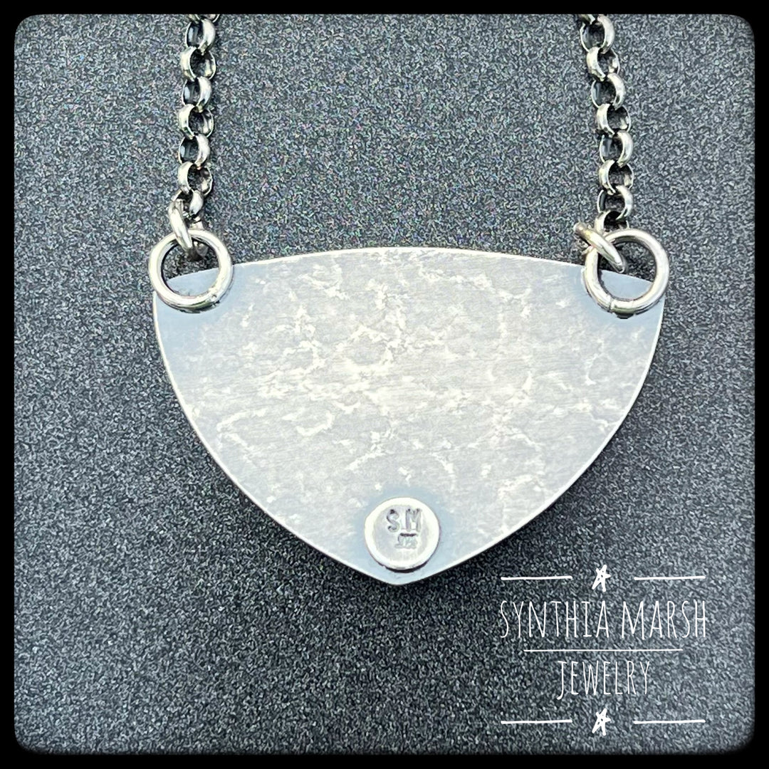 Pietersite and Sapphire Pendant "Stannard Rock" Made in Michigan"s Upper Peninsula