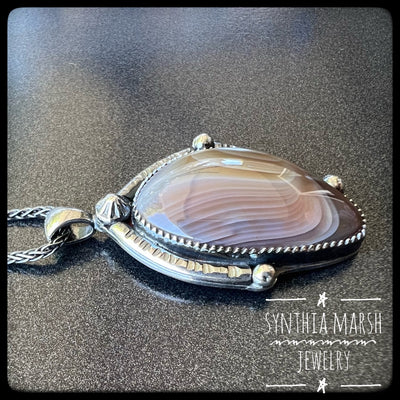 Lake Superior Agate ~ Sterling Silver Pendant ~ Made in Michigan's Upper Peninsula