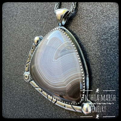 Lake Superior Agate Pendant Sterling Silver