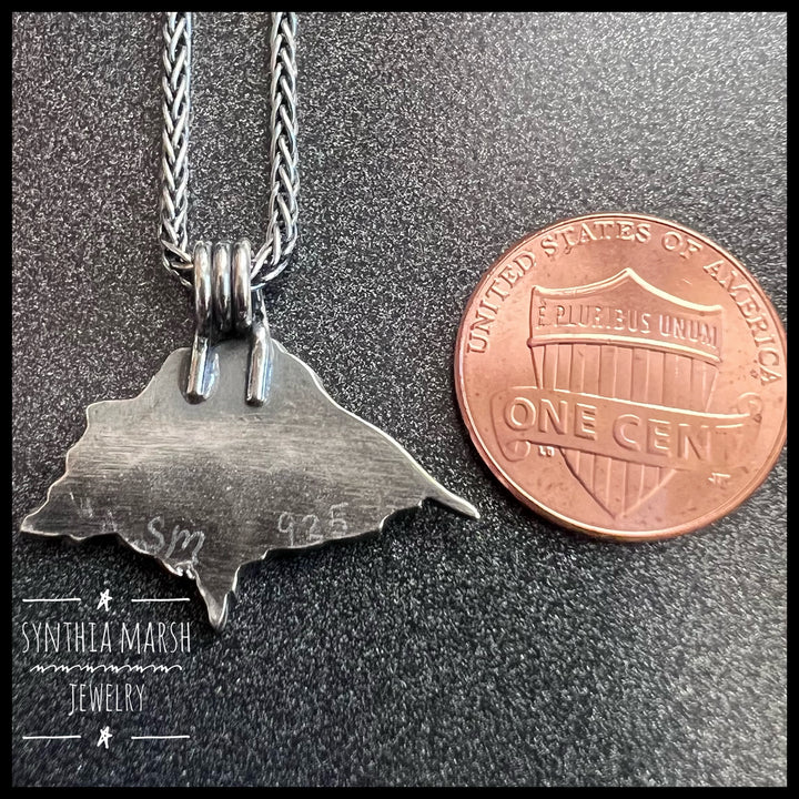 Lake Superior / Upper Peninsula Michigan Copper and Silver Necklace ~ Pendant