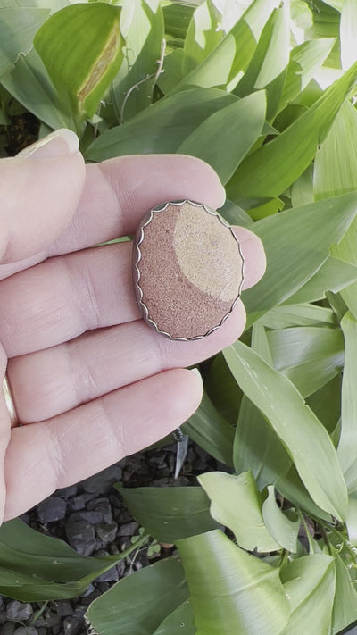 UP Jacobsville Sandstone Sterling Pendant Necklace ~ Made in Michigan's Keweenaw Peninsula