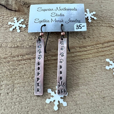 Copper Dog 150 Earrings-Synthia Marsh Jewelry