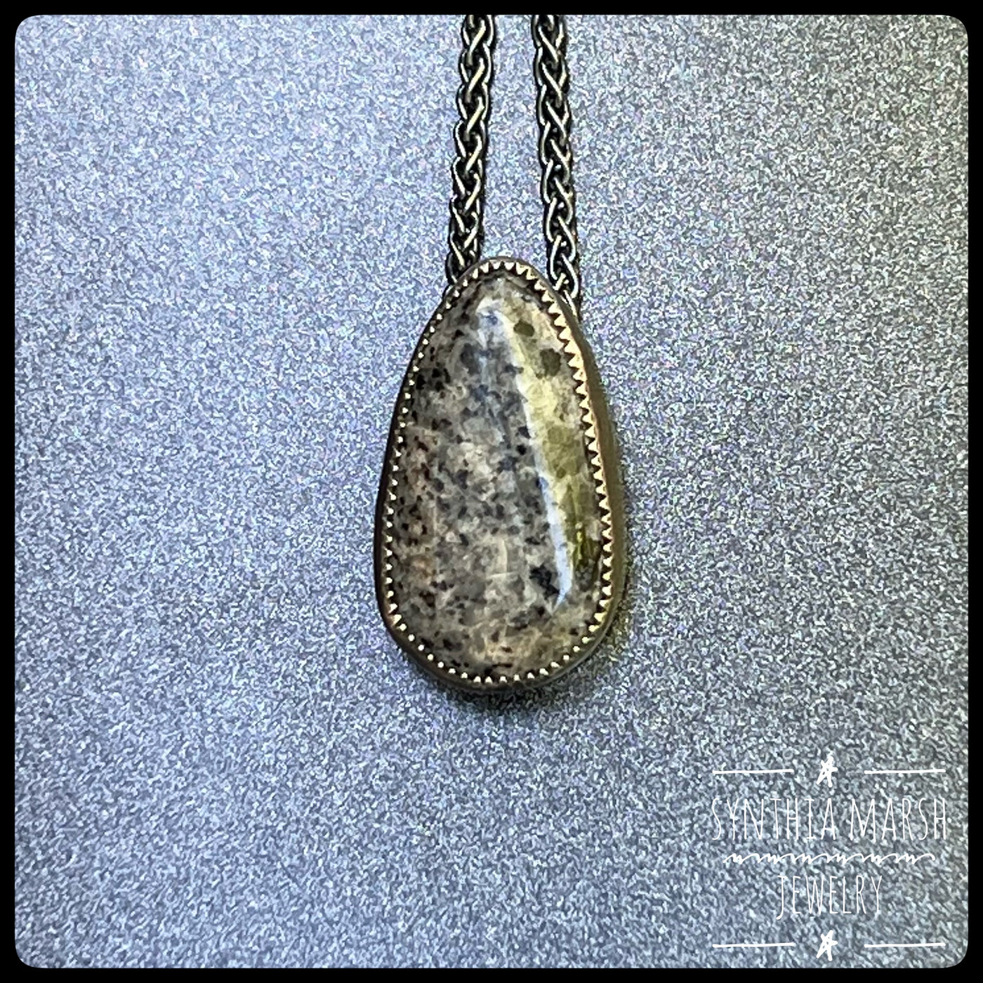 UP Light / Emberlite / Syenite with Sodalite Pendant/Necklace *Sterling* ~ Lake Superior (Yooper) Fluorescing Stone Pendant in Sterling Setting