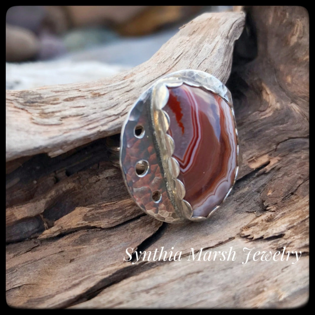 Lake Superior Agate Ring ~ Size 7-Synthia Marsh Jewelry