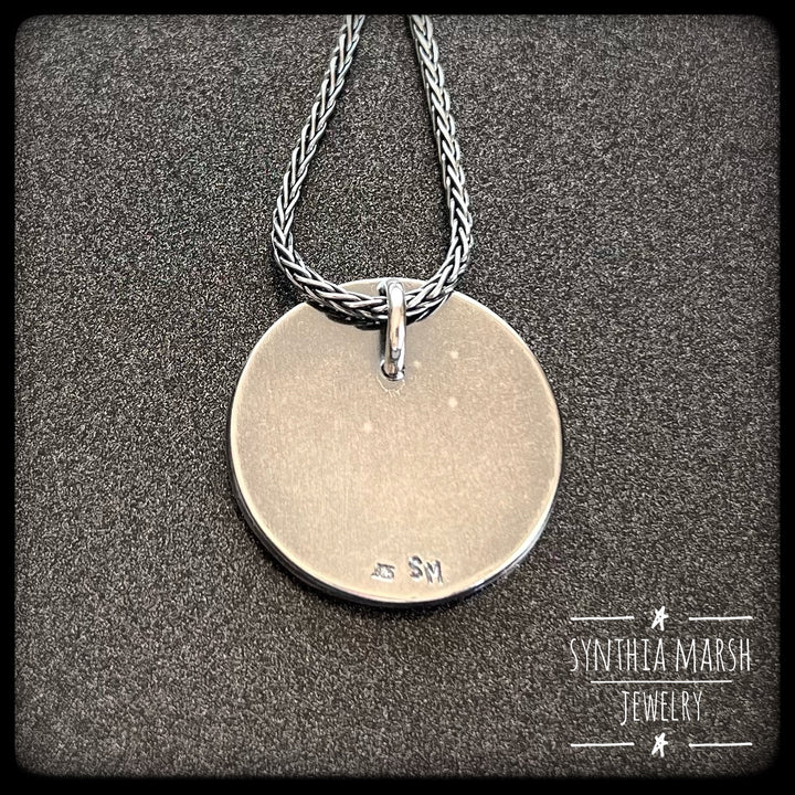 Michigan Isle Royale Greenstone Sterling and Copper Pendant Necklace #1 ~ Made in Michigan ~ Upper Peninsula