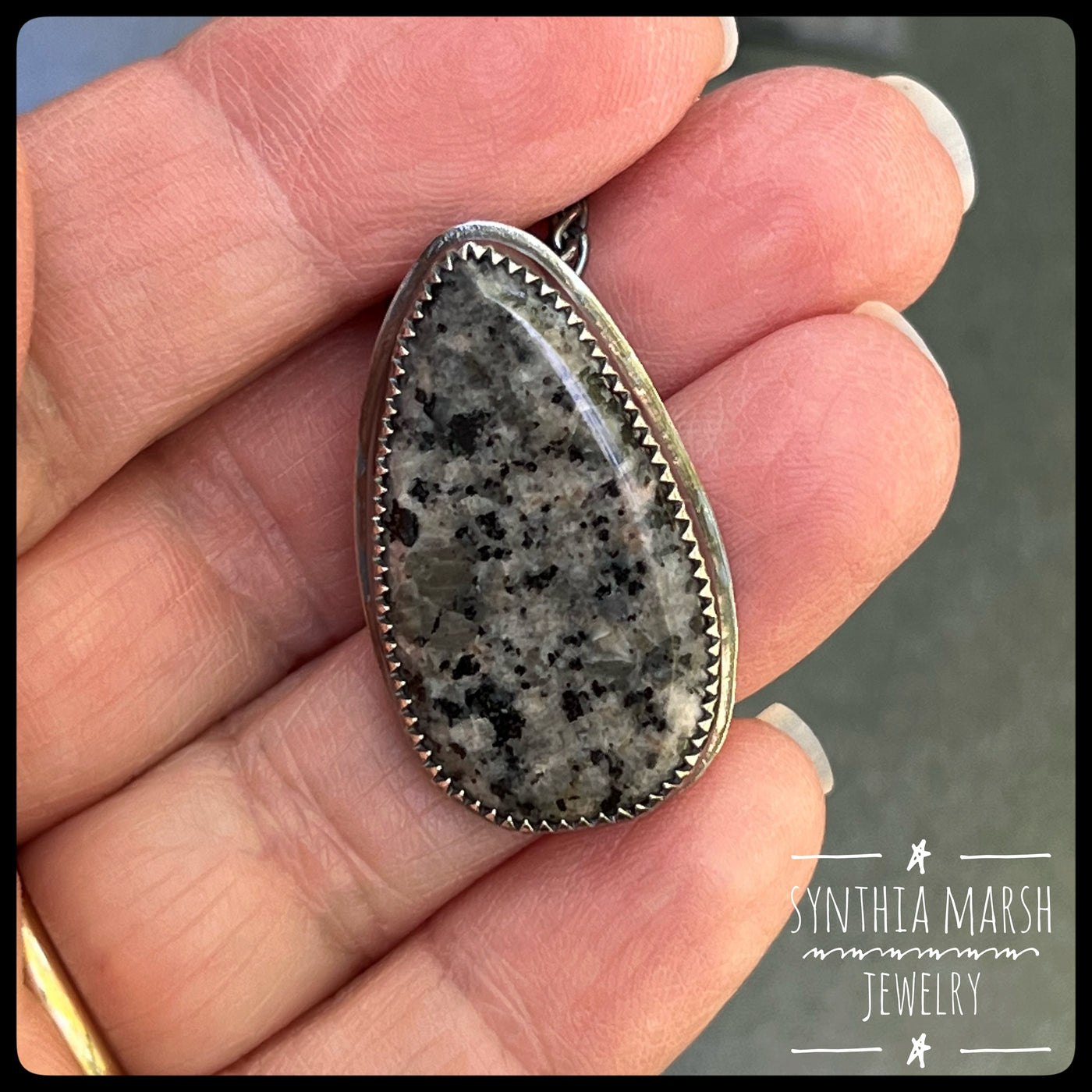 UP Light / Emberlite / Syenite with Sodalite ~ Lake Superior (Yooper) Fluorescing Stone Pendant in Sterling Setting
