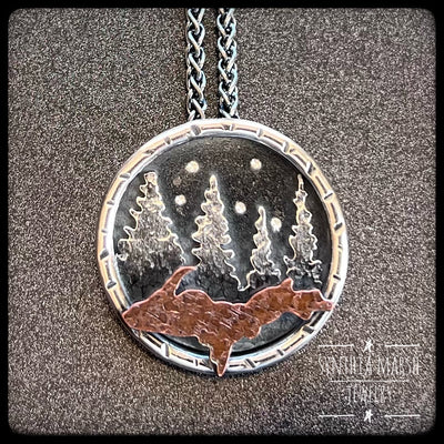 Michigan Upper Peninsula Sterling and Copper Pendant Necklace ~ Made in Michigan ~ Upper Peninsula