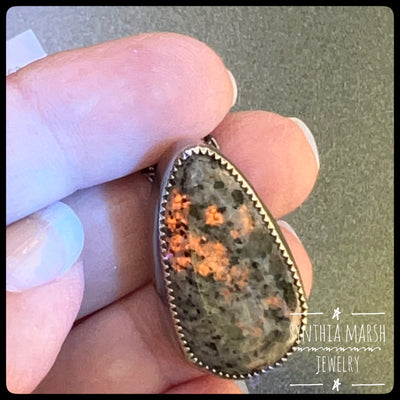 UP Light / Emberlite / Syenite with Sodalite Pendant/Necklace *Sterling* ~ Lake Superior (Yooper) Fluorescing Stone Pendant in Sterling Setting