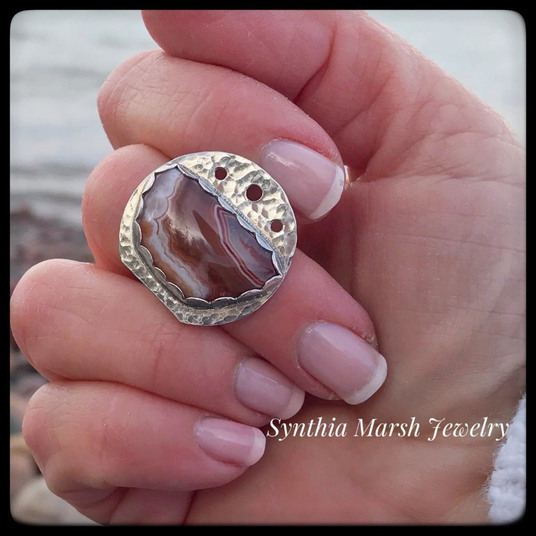Lake Superior Agate Ring ~ Size 7-Synthia Marsh Jewelry