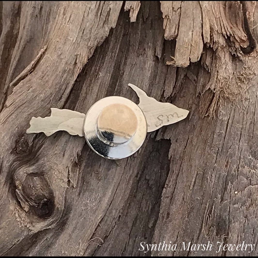 Upper Peninsula Michigan Tie Tac, Hat Pin, Lapel Pin ~ Handmade in Michigan's Upper Peninsula-Synthia Marsh Jewelry