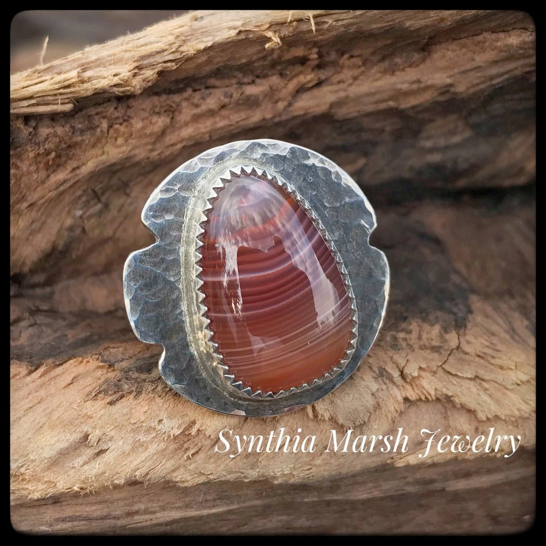 Lake Superior Agate Ring ~ Size 6.5-6.75-Synthia Marsh Jewelry