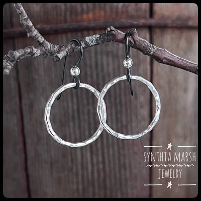 Textured Hoop Sterling Silver Earrings ~ Made in Michigan ~ Upper Peninsula